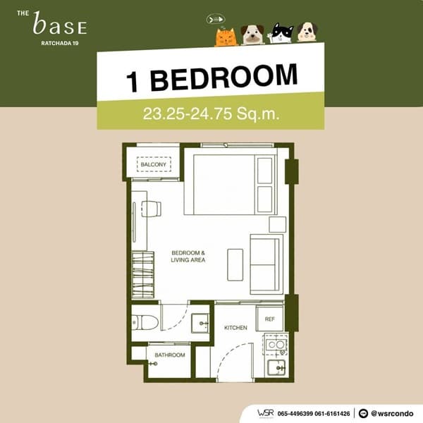 เดอะ เบส รัชดา 19 คอนโด Pet-Friendly ทำเลรัชดาฯ ใกล้MRT รัชดาภิเษก โทร 0829946364 5