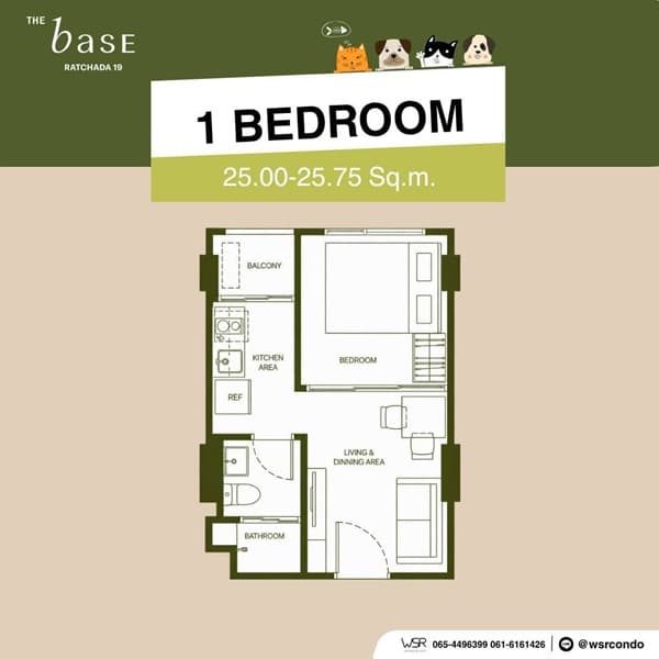 เดอะ เบส รัชดา 19 คอนโด Pet-Friendly ทำเลรัชดาฯ ใกล้MRT รัชดาภิเษก โทร 0829946364 6