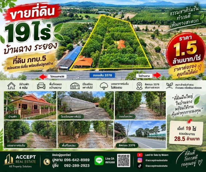 ขายที่ดิน 19ไร่ ติดถนน 3376 บ้านฉาง ระยอง 2
