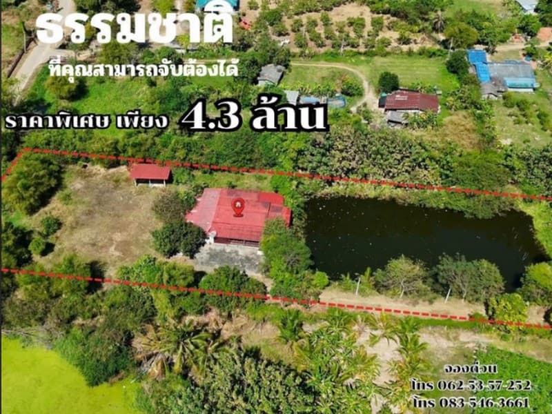ขายบ้านเรือนไทยสไตล์ปูนผสมไม้ พร้อมที่ดินผืนใหญ่