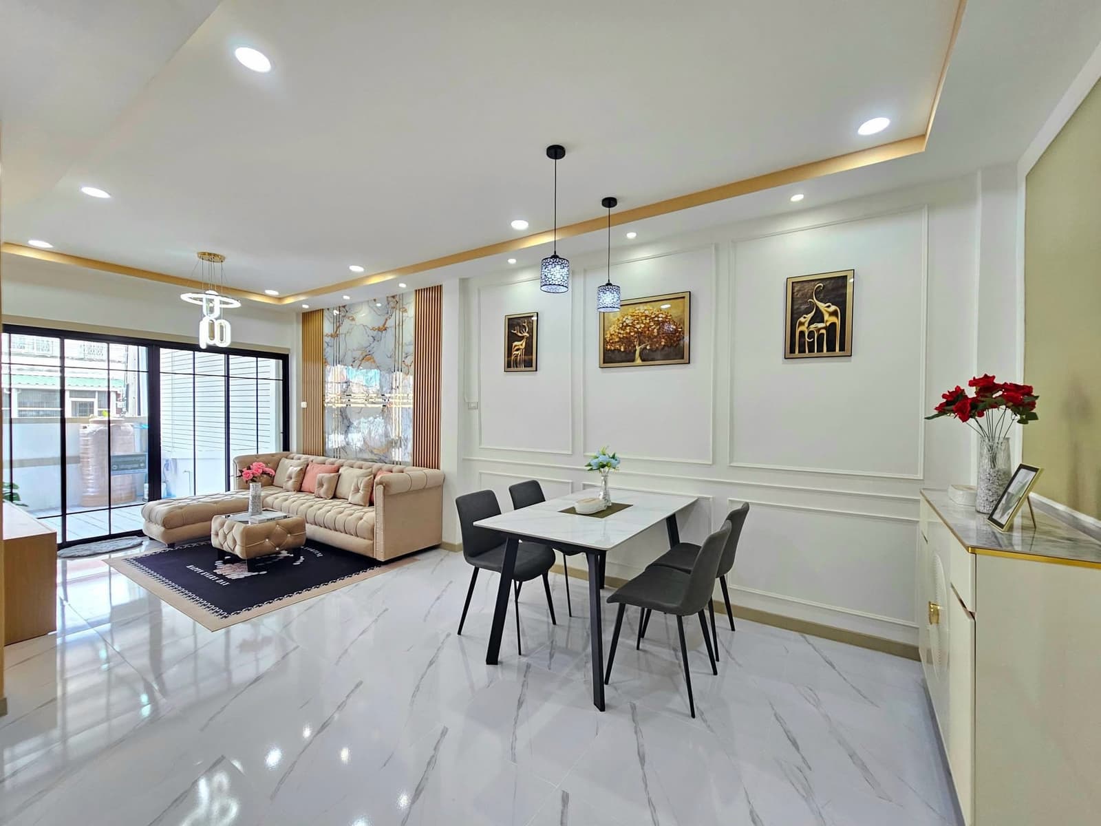 หมู่บ้านศรีประจักษ์7 ไทรน้อย นนทบุรี ทาวน์เฮาส์ 2 ชั้น ถนนเมนค้าขายได้ ตกแต่งใหม่พร้อมอยู่ หลังบ้านติดทุ่งนา 3